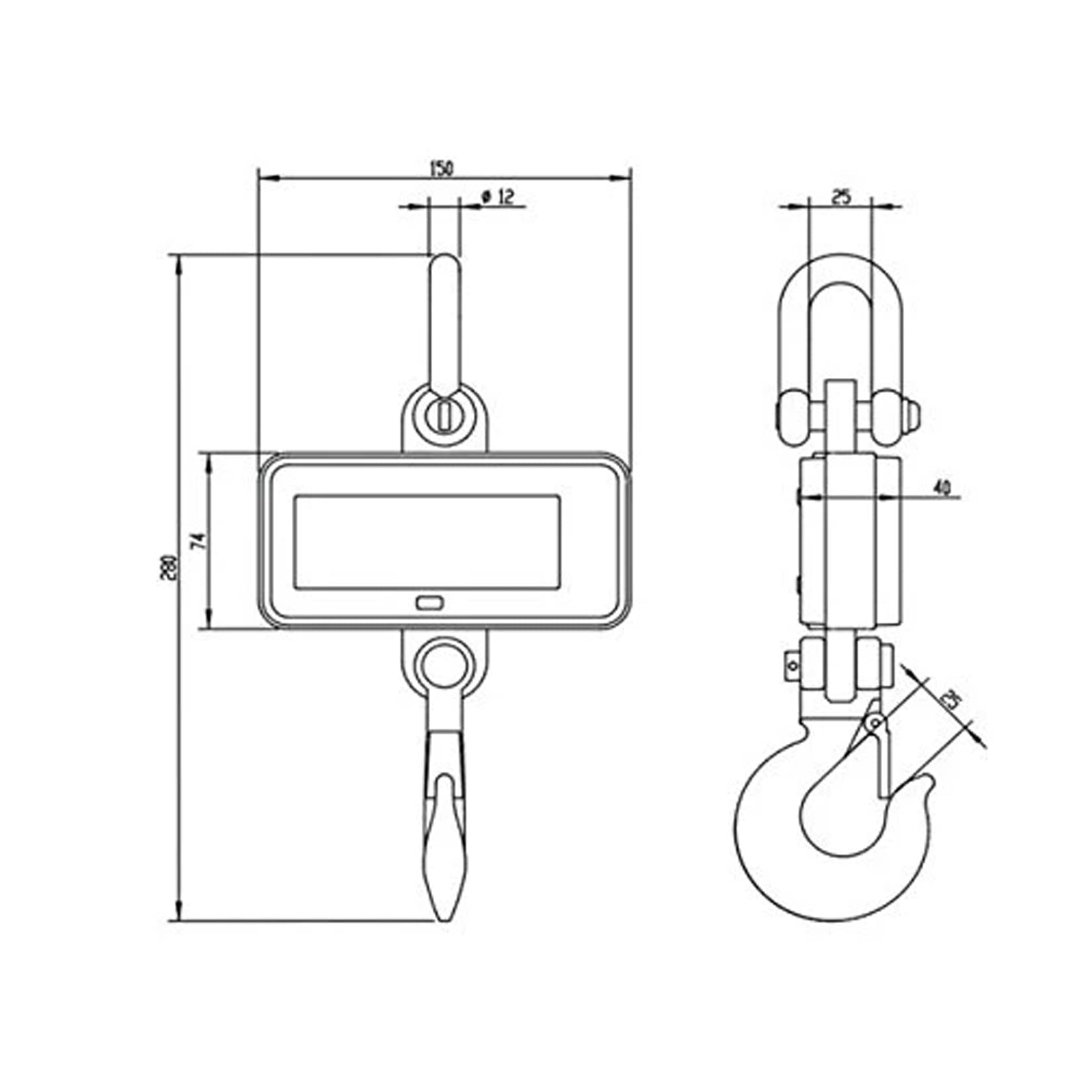 High Precision 1000KG/2000LBS Digital Hanging Scale - Heavy Duty 1 Ton Crane Scale with LED Display - Perfect for Warehouses, Shipping & Industrial Weighing