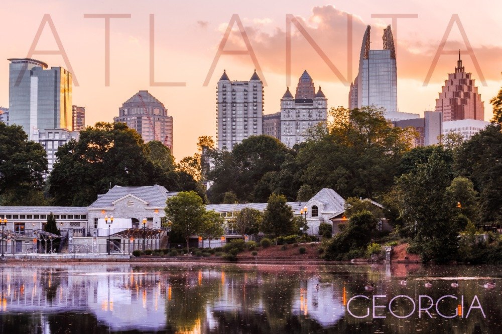 Lantern Press Atlanta Georgia Piedmont Park Wall Art - 16x24 Wrapped Canvas Print for Home & Office Decor - Perfect for Living Room, Bedroom or Gift