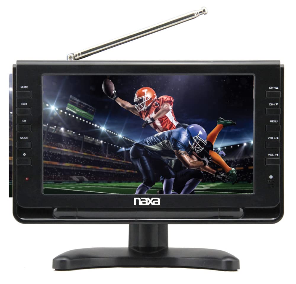 Naxa Electronics NT-90A 9-inch Portable TV with Digital Multimedia Player - Black | Compact Travel TV for Camping, Road Trips & Dorm Rooms