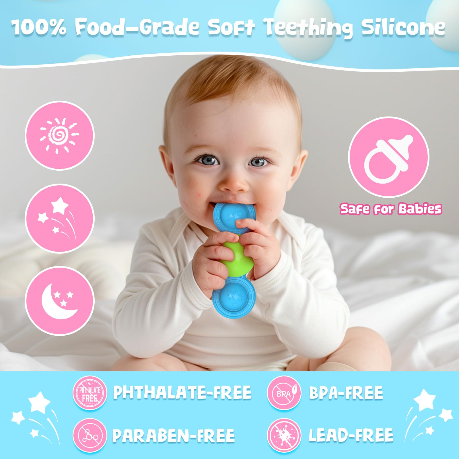 **Silicone Suction Cup Spinner - Stackable Baby Bath Toys for 1 Year Old Boys & Girls - Sensory Travel & High Chair Toy - Perfect for Easter Basket Stuffers & Toddler Gifts (10-18 Months) - Safe, No-Hole Design for Bathtime Fun & Learning Play**