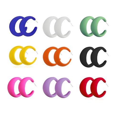 9 Pairs Hoops Earrings