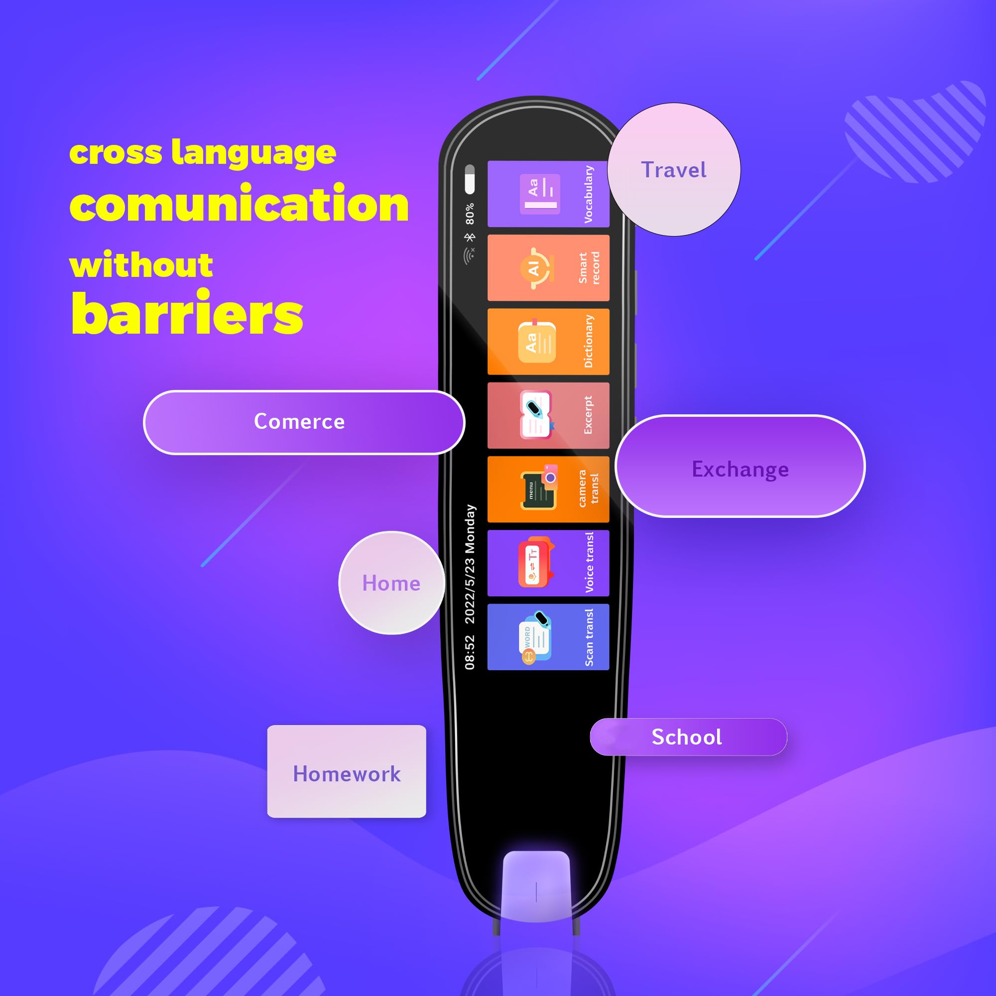 OwlClarity Translator Pen Scanner - 134 Language Portable OCR Text to Speech Device with 3.38