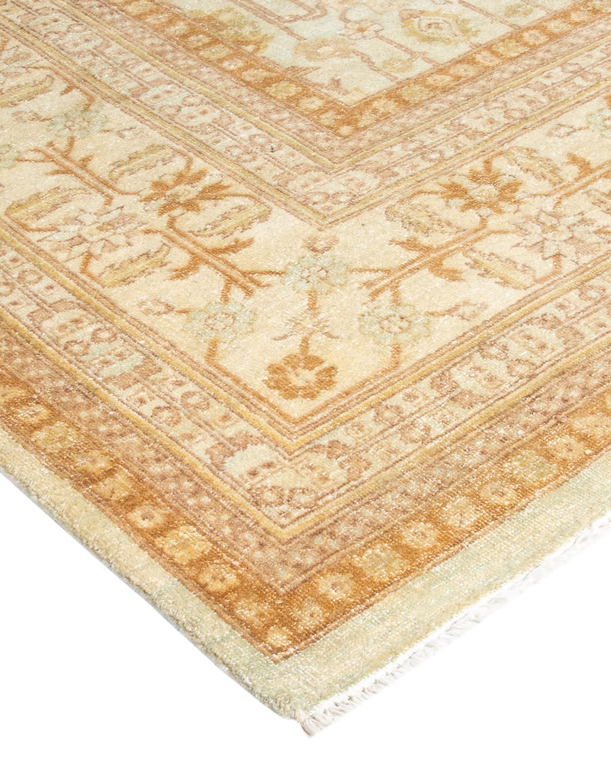 Handmade Wool Traditional Floral Mogul Ivory 6x9 Area Rug - Solo Rugs One of a Kind Hand Knotted - Perfect for Living Room, Bedroom & Home Decor