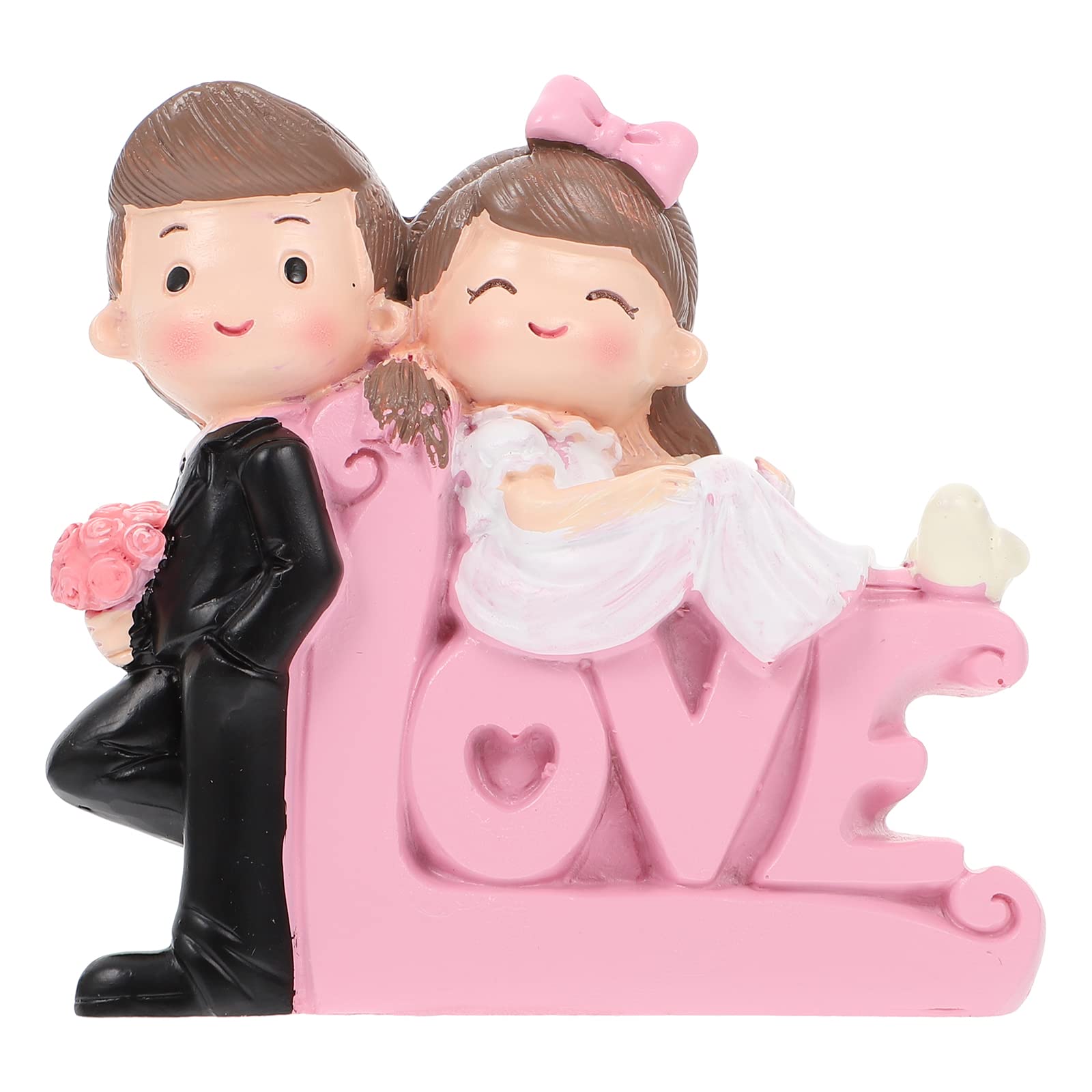 Romantic Valentine's Day Resin Couple Figurine - Small Desktop Decor, Wedding Anniversary Gift, Valentine's Favors - Perfect for Home Office Decor, Wedding Centerpiece & Romantic Gift Giving