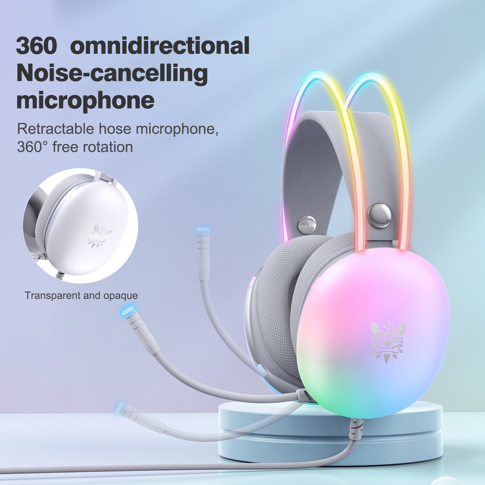 ONIKUMA X25 RGB Gaming Headset with Noise Cancelling Mic - 7.1 Surround Sound for PC, PS4, PS5, Xbox - Comfortable Over-Ear Headphones for Gaming, Streaming & Music (Perfect for Esports & Late-Night Gaming)