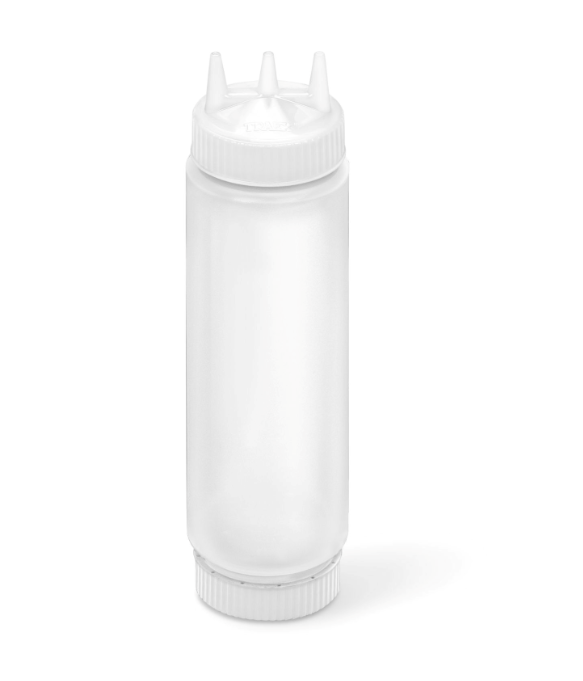 Vollrath 24 Oz Clear Squeeze Bottle with Triple Tip - Perfect for Condiments, Sauces & Dressings - Ideal for Restaurants, Catering & Home Kitchens