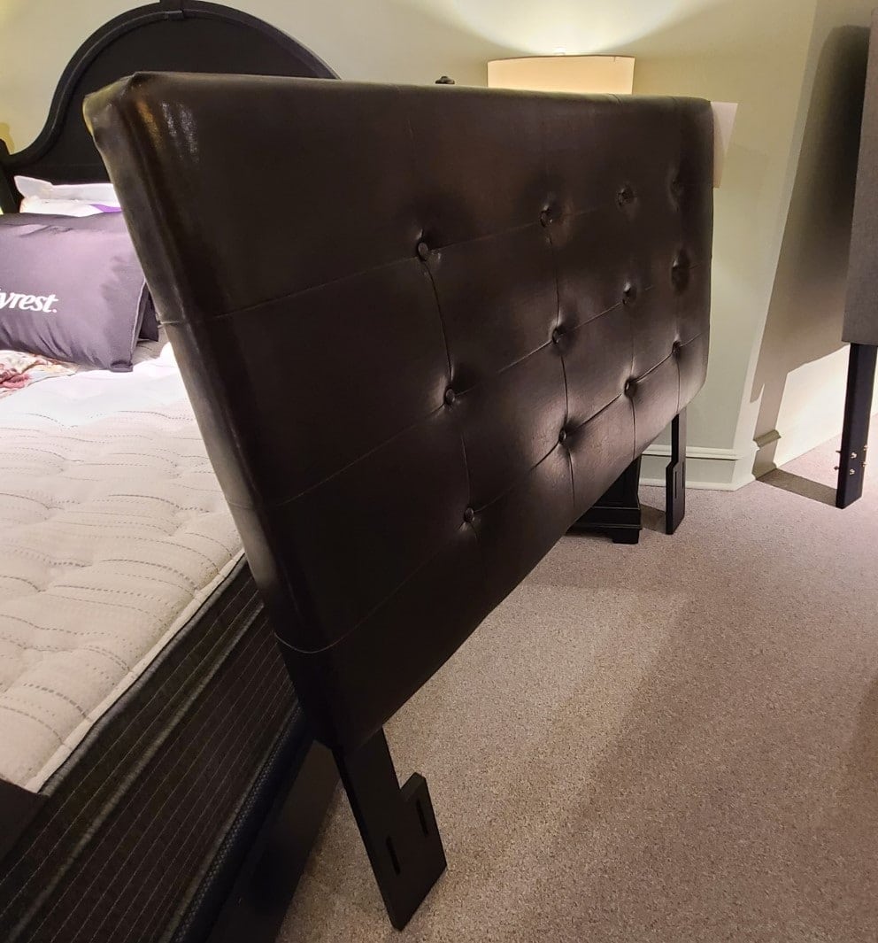 Elegant Upholstered Queen Size Headboard with Nailhead Trim - Perfect for Bedroom Decor and Home Styling
