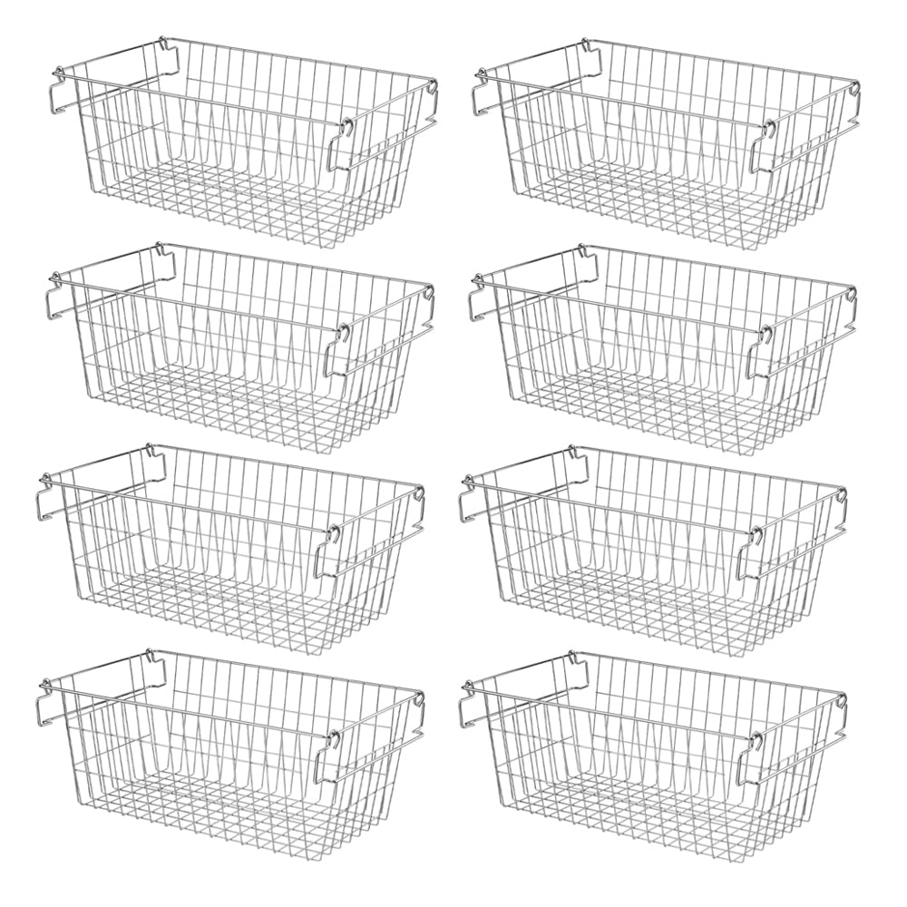 SANNO Stackable Freezer Organizer Bins - 8 Pack Clear Plastic Storage Containers for Food, Vegetables, Potatoes & Onions | Pantry & Chest Freezer Organization | Space-Saving Kitchen Storage Solution for Snacks, Meal Prep & Bulk Food Storage