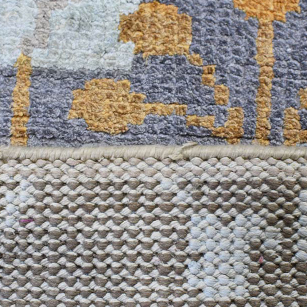 Hand Knotted Hypnotic Design Area Rug - Non-Slip Boho Chic Living Room Carpet for Home Decor