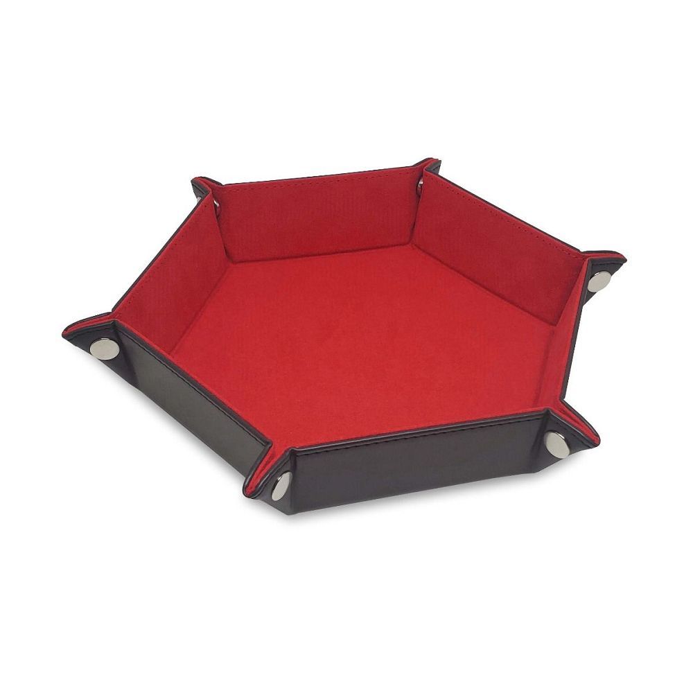 BCW Hexagon Snap Dice Tray - Red Dice Rolling Tray for Tabletop RPG Games, D&D, MTG, and Board Games - Perfect for Gaming Nights and Collectors