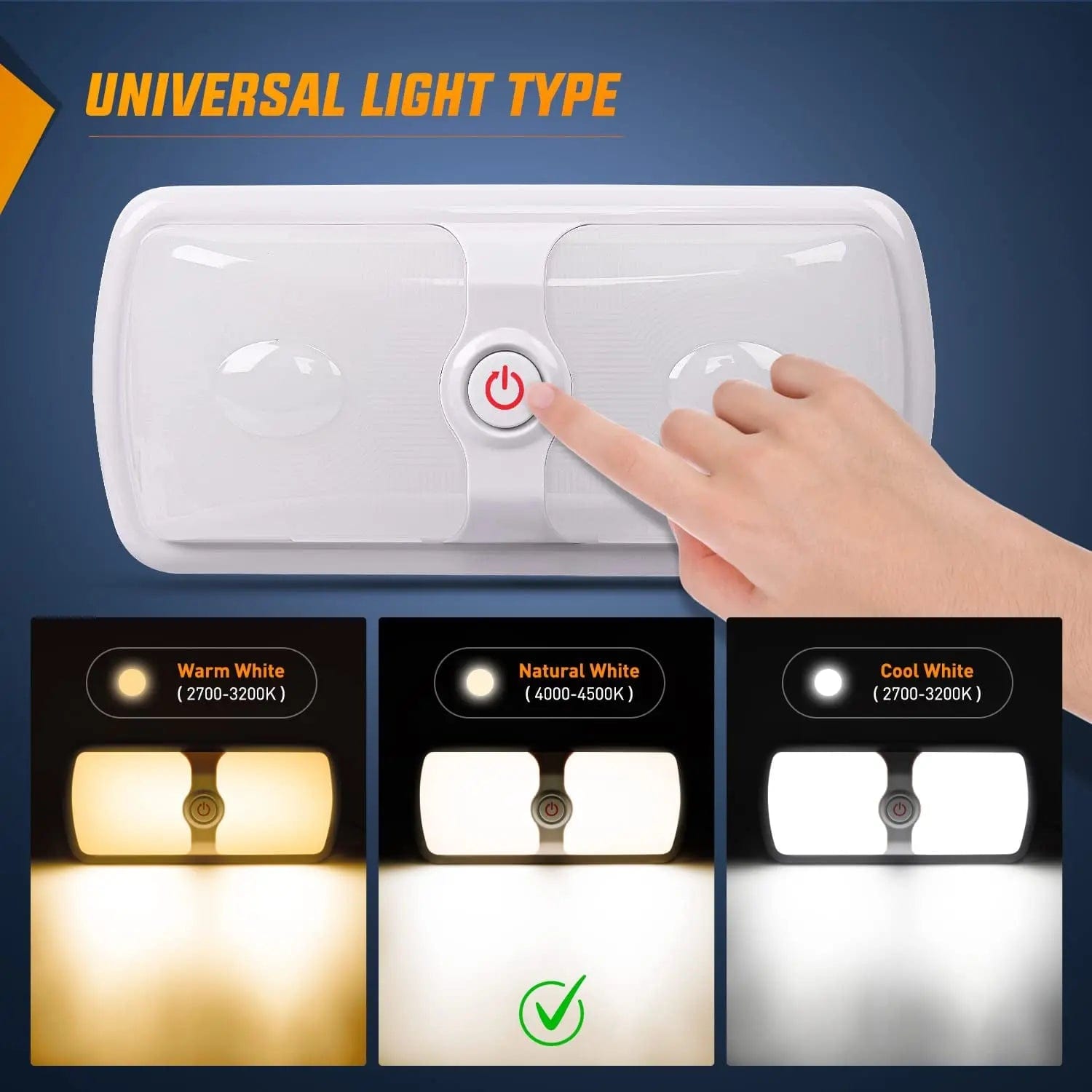 RV Interior Ceiling White LED Lights (Pair) - Energy Efficient 12V RV Lighting for Motorhome, Camper & Trailer - Perfect for Nighttime Reading & Ambient Lighting