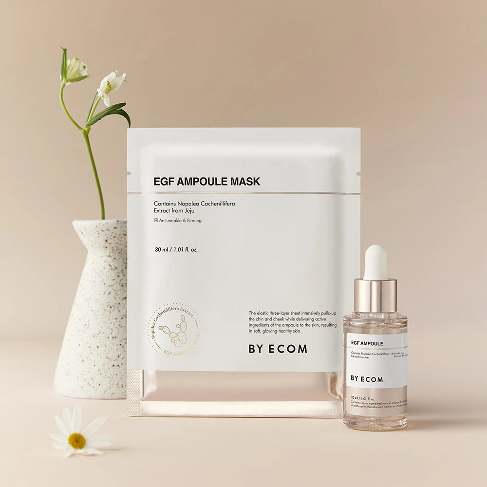 BY ECOM EGF Ampoule Collagen Face Mask - 5 Pack (34g Each) - Hydrating & Anti-Aging Sheet Mask for Glowing Skin - Perfect for Daily Skincare Routine & Spa Night