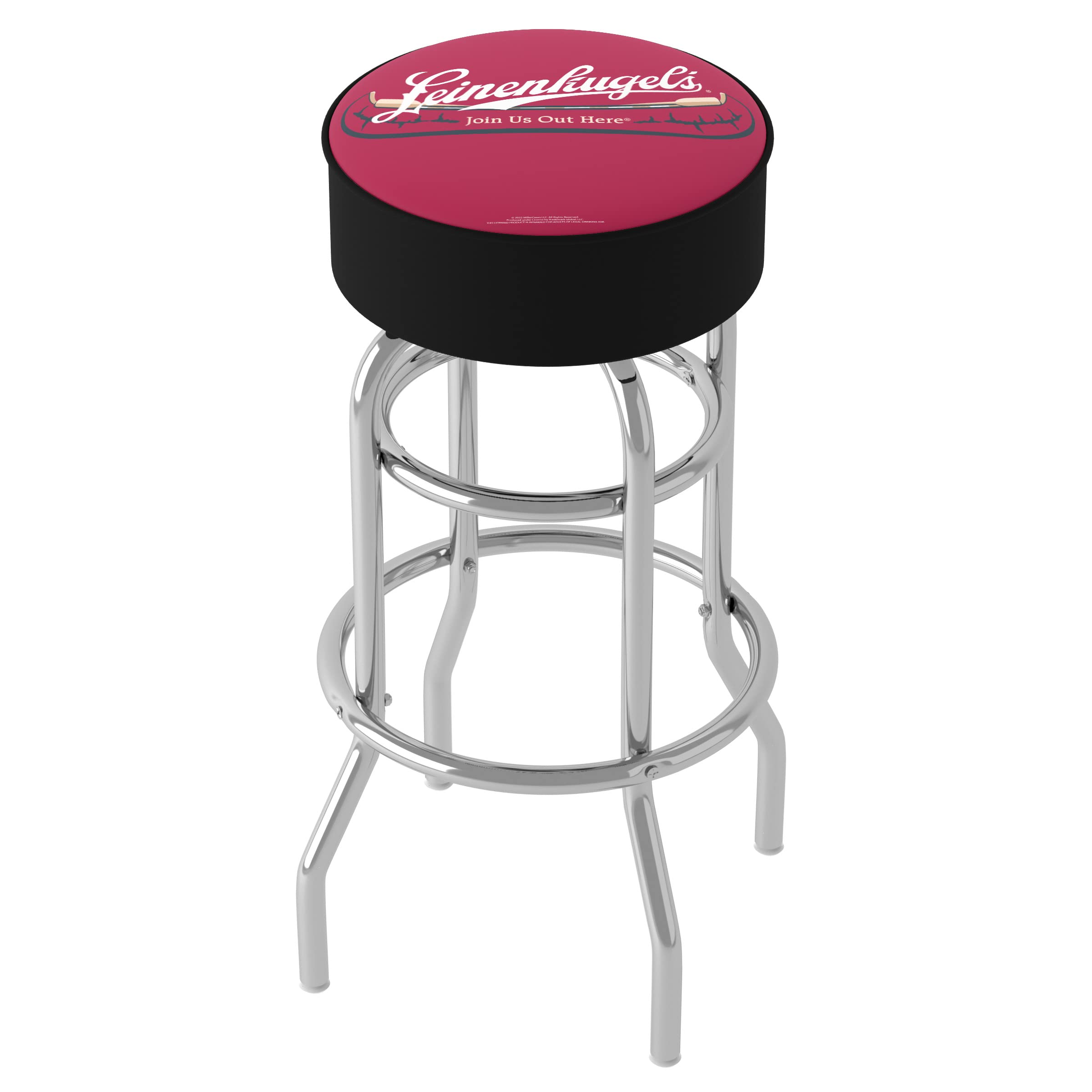Leinenkugel's Logo Bar Stool - Padded Swivel Stool with Foam Seat for Game Room, Garage & Home Bar - Perfect for Entertaining & Relaxing with Friends