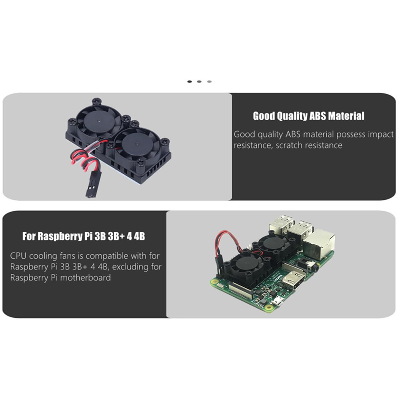 High-Speed Low-Noise Cooling Fan with ABS Case & Heat Sink for Raspberry Pi 3B/3B+/4/4B - Perfect for Gaming, Streaming & Overclocking