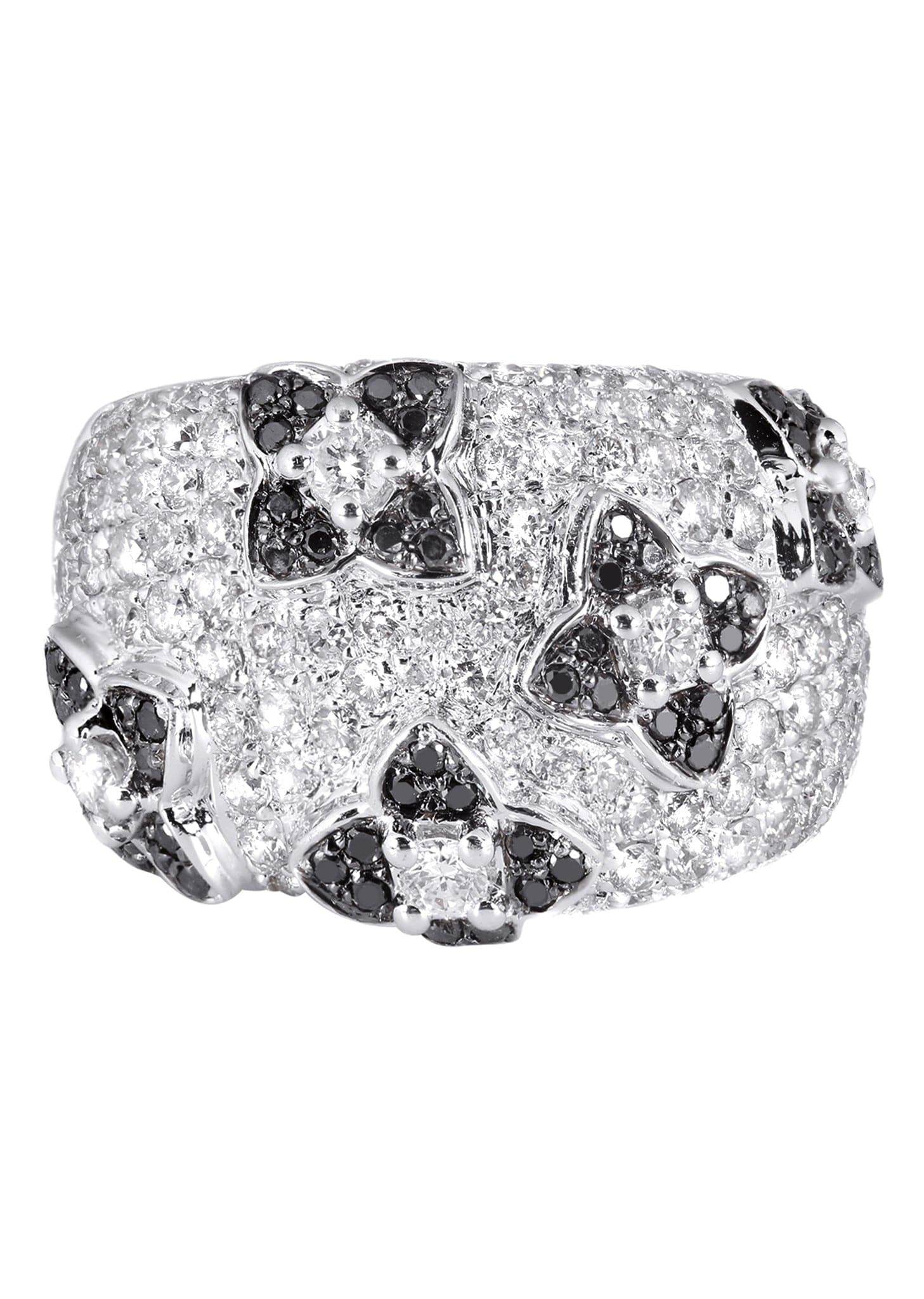 14K Gold Black Diamond Cocktail Ring for Women - 2.07 Carats, 11.66 Grams - Elegant Evening Party Jewelry & Special Occasion Gift