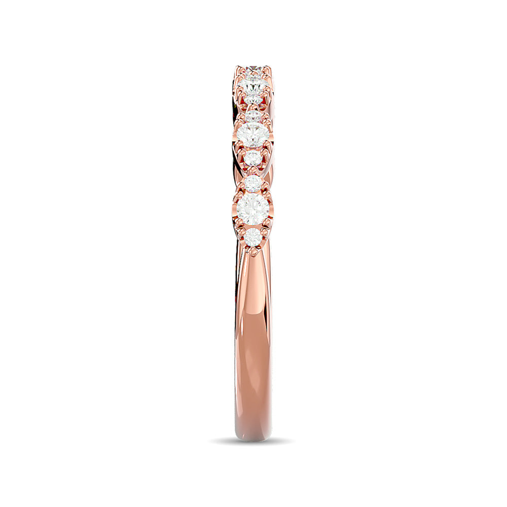 1/5 ct Diamond Wedding Band in 14K Rose Gold - Elegant Engagement Ring for Women, Perfect for Anniversaries & Special Occasions