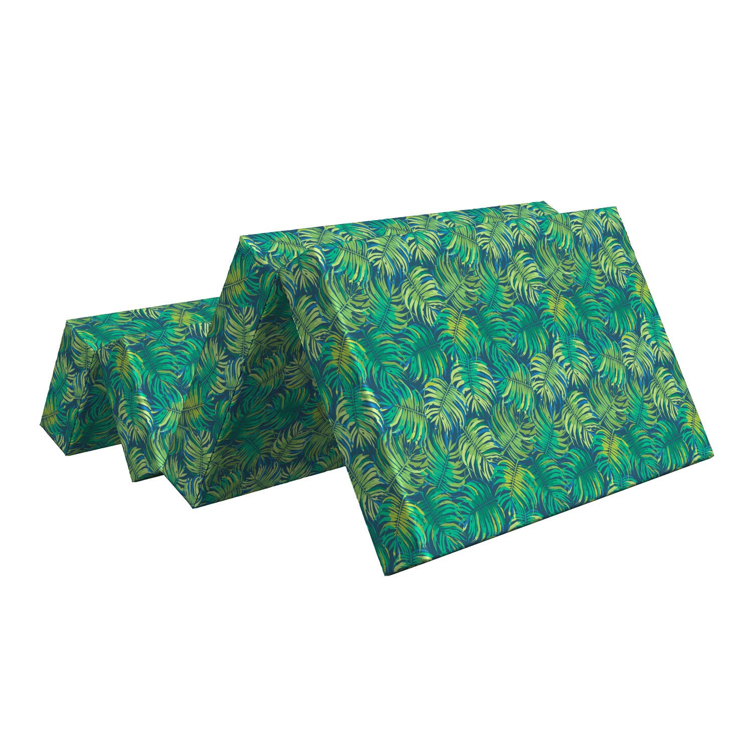 Ambesonne Foldable Mattress with Hawaiian Tropical Leaves Design, 74.8