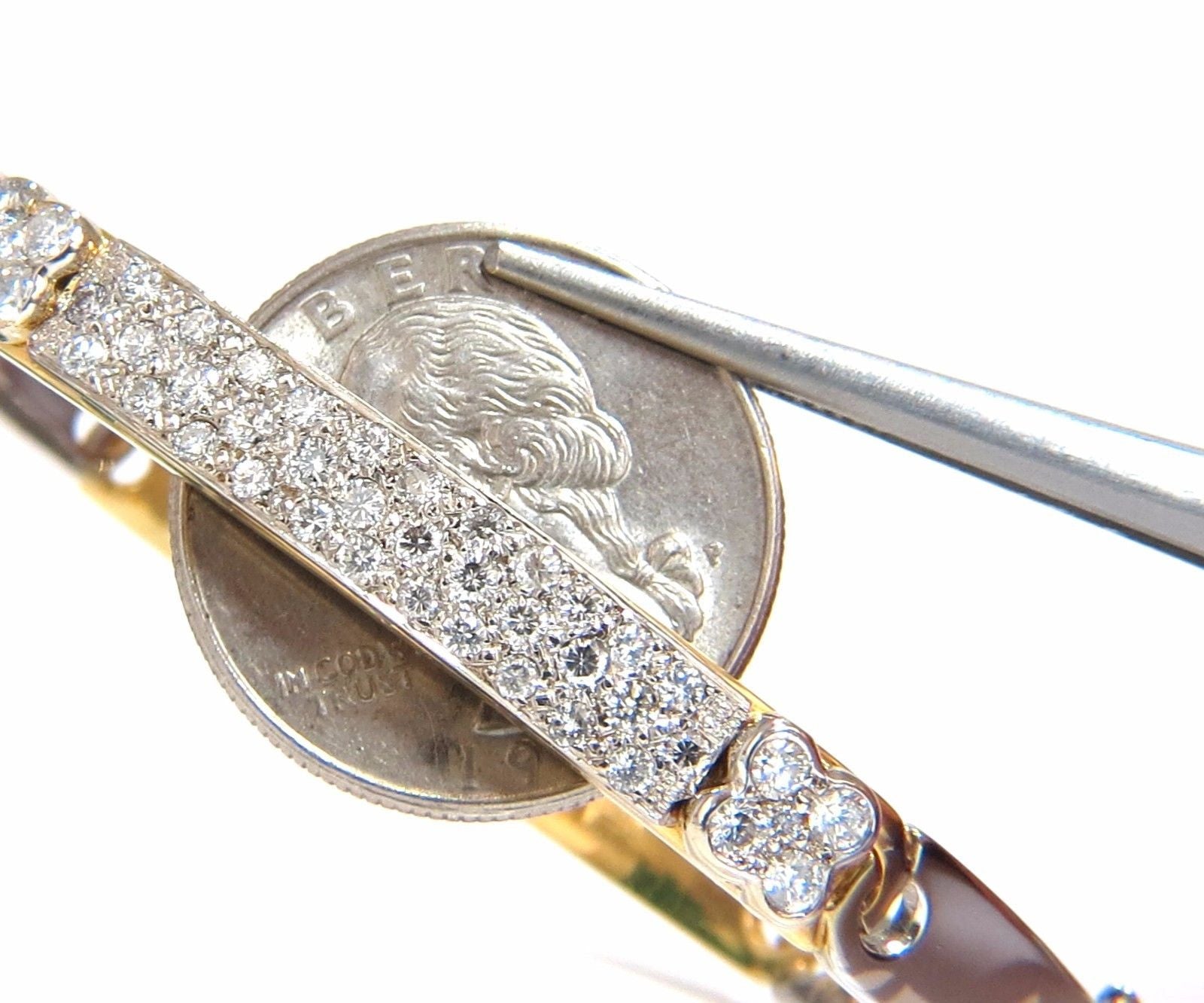 18Kt Two-Toned Designer Bangle Bracelet with 1.50ct Natural Diamonds | Luxury Jewelry for Women | Perfect for Weddings, Parties & Special Occasions