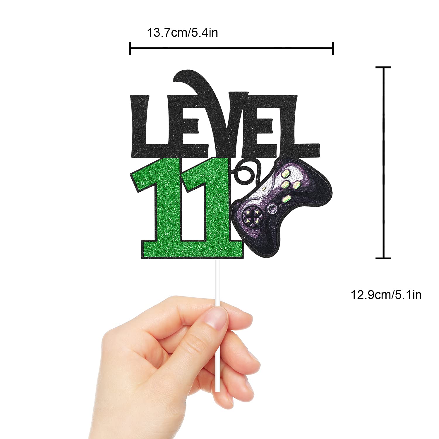 Level 11 Game Birthday Cake Topper - Video Game Themed 11th Birthday Party Supplies for Boys - Gaming Cake Decorations for Level Up Party & Winner Celebration - Perfect for Gaming Birthday Cakes, Streamer Parties & Esports Events