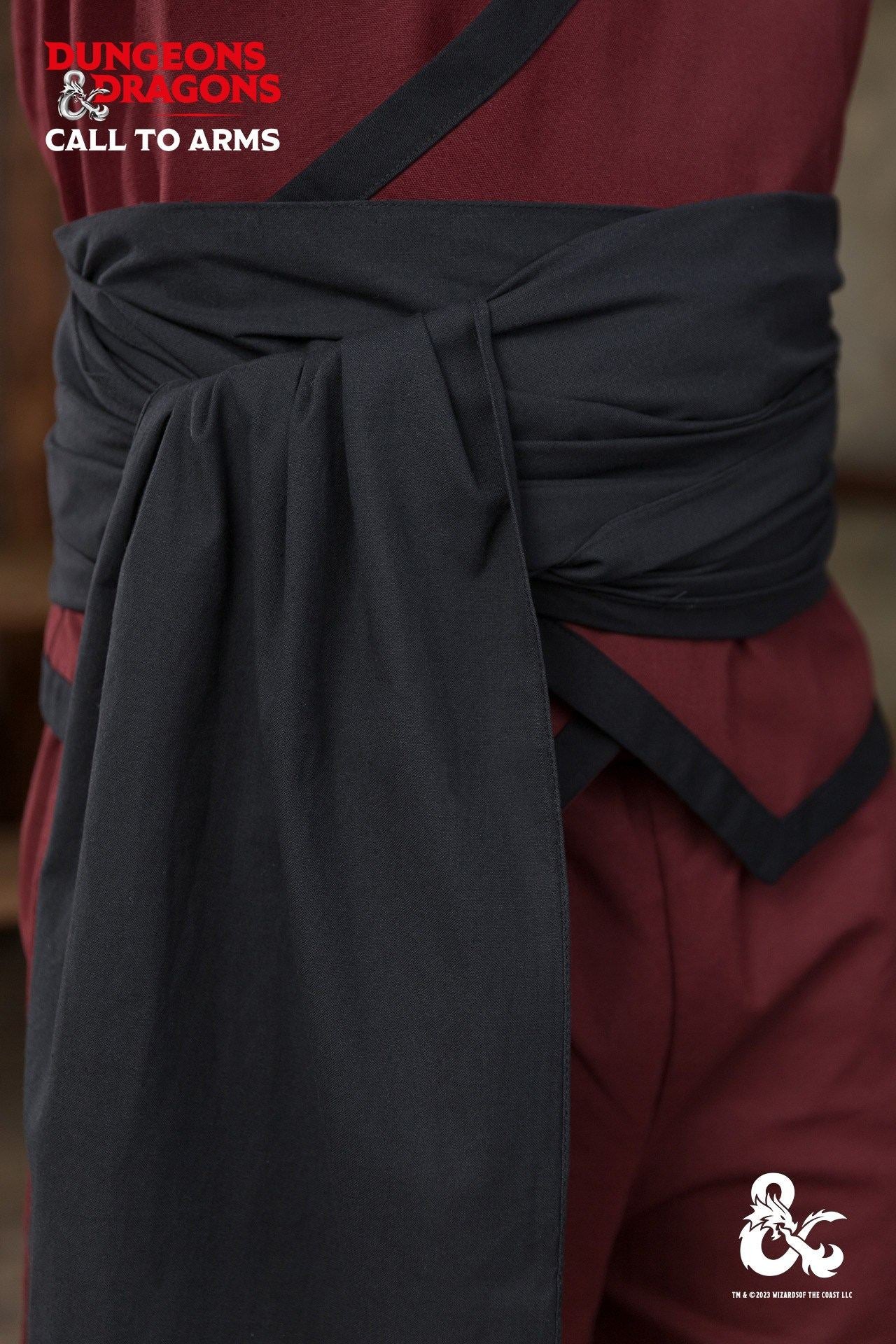 Dungeons & Dragons Monk Belt - Black Leather Waist Belt for Cosplay, LARP & D&D Roleplaying - Perfect for Costumes, Fantasy Events & Medieval Reenactments