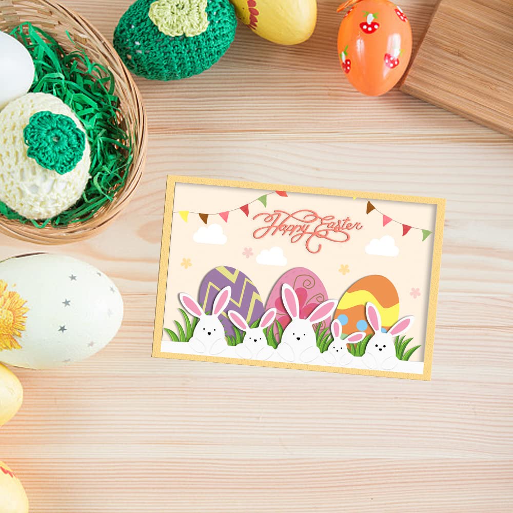 ALIBBON Easter Egg Rabbit Die Cuts - Metal Cutting Dies for DIY Card Making, Scrapbooking & Photo Albums - 3 Lace Egg Templates for Crafting, Embossing & Home Decor - Perfect for Easter Decorations, Gift Cards & Handmade Projects