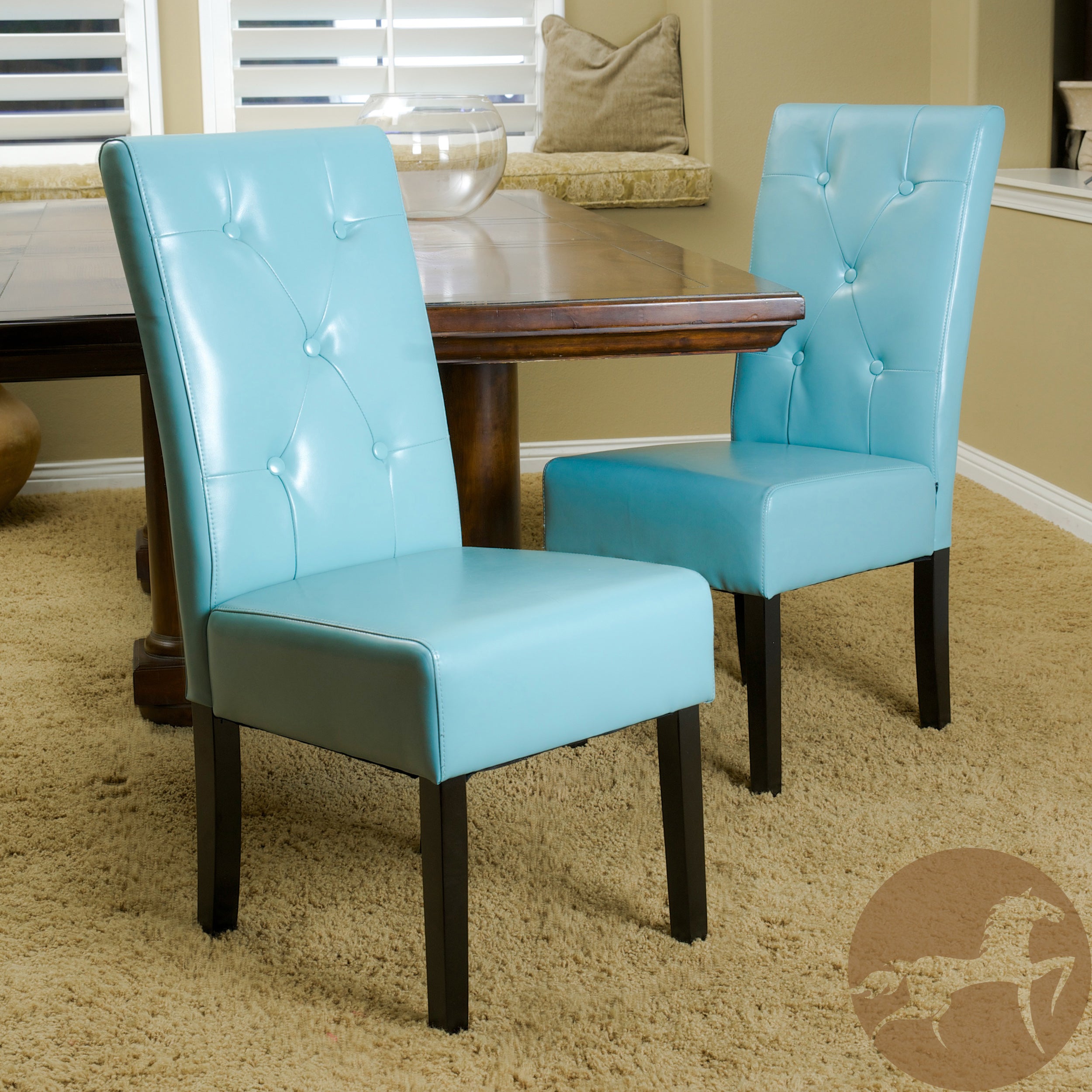 CARTER 5-Tufted KD Dining Chairs, Set of 2 - Modern Upholstered Kitchen Chairs for Dining Room, Restaurant & Home Decor