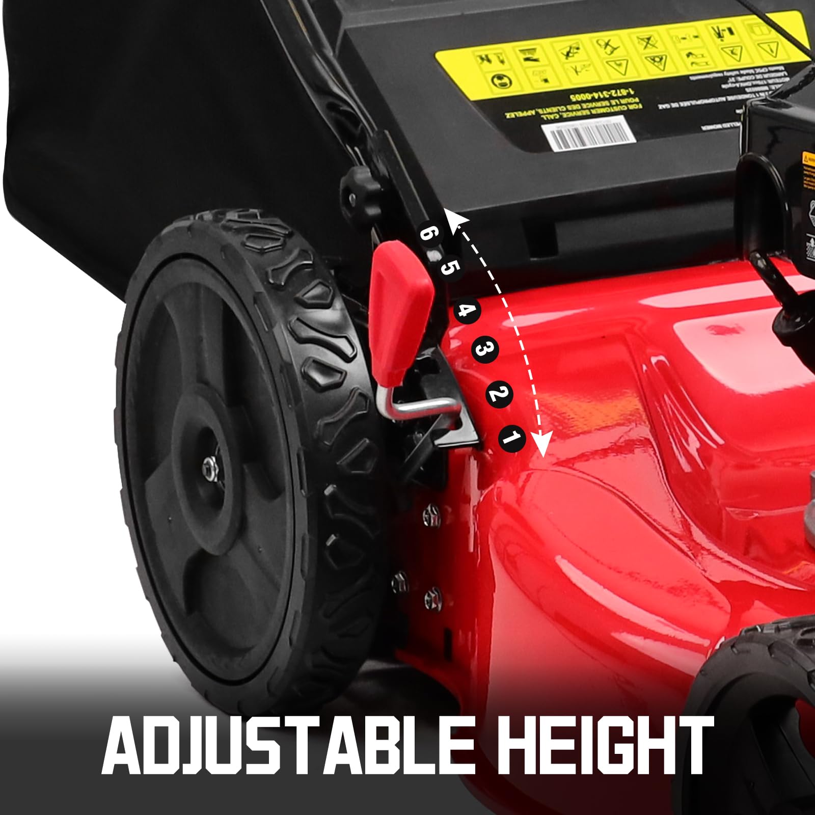 PowerSmart 22-Inch Self-Propelled Gas Lawn Mower with 170cc OHV Engine - High Wheel RWD 3-in-1 Cutting System & Adjustable Height - Includes Oil (Red) - Perfect for Medium to Large Yards, Residential Lawn Care & Landscaping