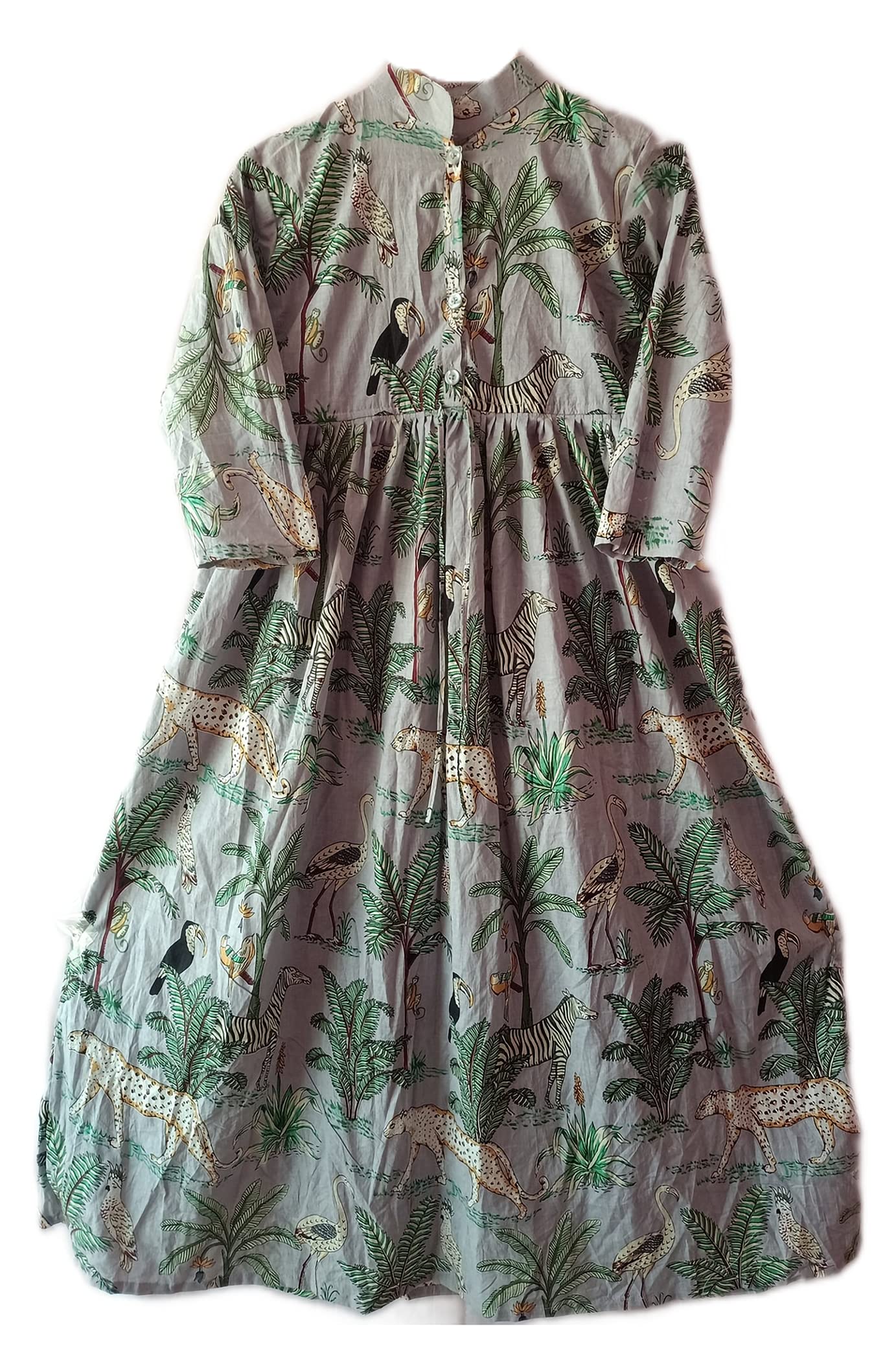 Handmade Indian Block Print Cotton Long Dress for Women | Ethnic Summer Maxi Dress by RANJANACRAFT | Perfect for Beach Vacations, Festivals & Boho Fashion