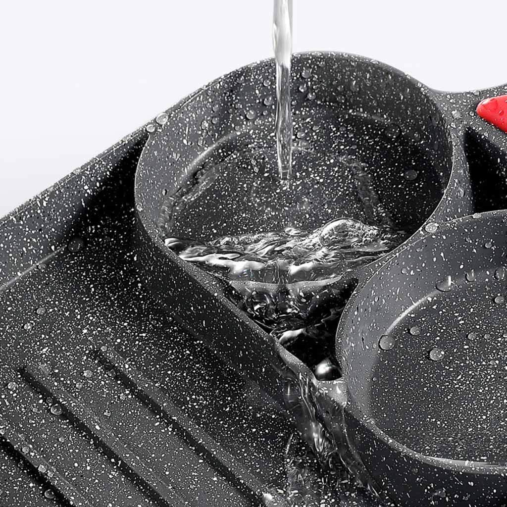 3-Hole Nonstick Omelet Frying Pan for Burgers, Eggs & Ham - Aluminum Alloy Breakfast Maker - Perfect for Cooking Omelets, Pancakes & Fried Eggs - Ideal for Home Kitchen, Camping & Quick Breakfasts