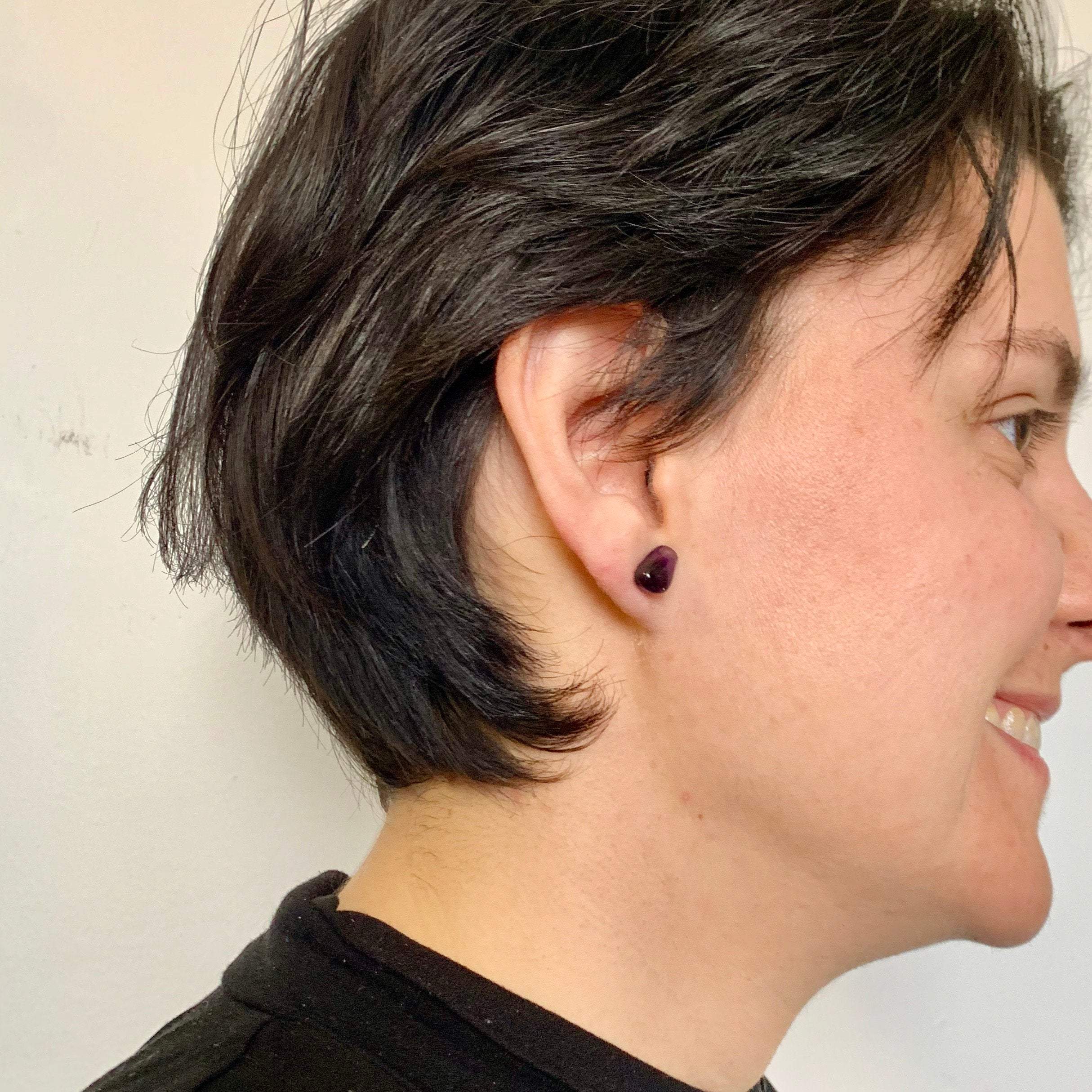 Dark Amethyst Stud Earrings for Women - Hypoallergenic Post Earrings for Sensitive Ears | Perfect for Everyday Wear, Work & Special Occasions