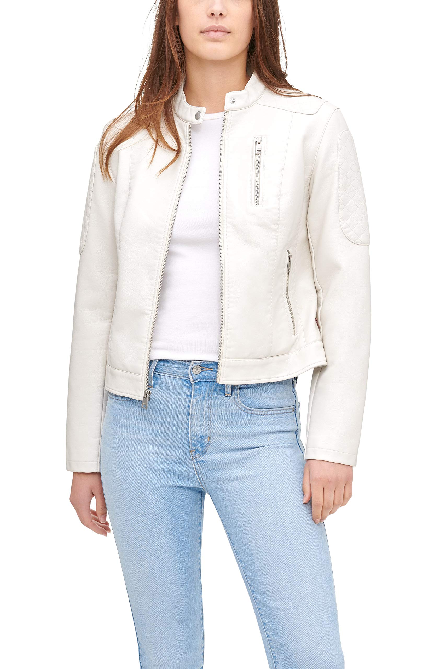 Levi's Women's Faux Leather Motocross Racer Jacket - Standard & Plus Sizes - Stylish Biker Jacket for Casual Wear & Motorcycle Riding