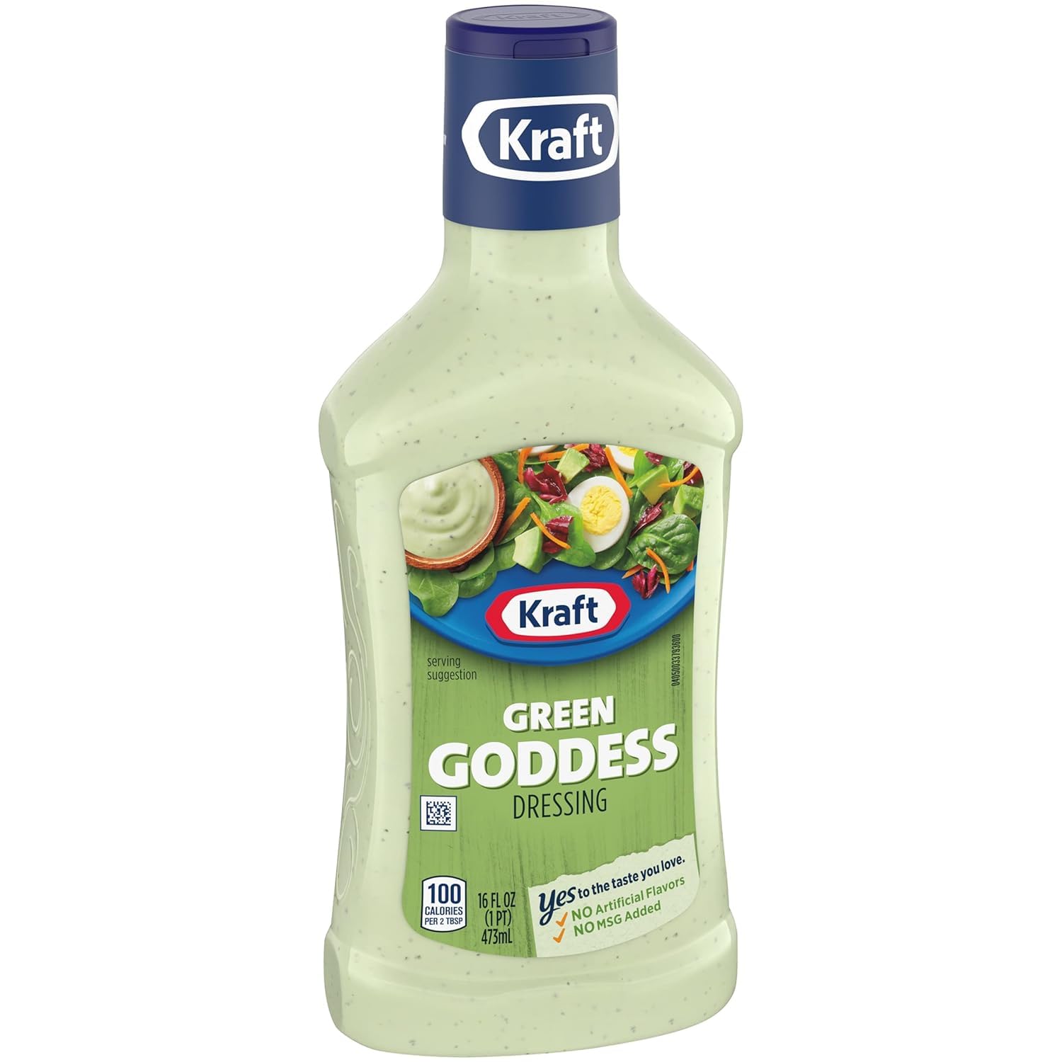 Kraft Green Goddess Salad Dressing - 16 Fl Oz Bottle (Pack of 2) with V2U Utensil Set | Perfect for Salads, Sandwiches & Veggie Dips | Healthy & Flavorful Dressing for Home & Parties
