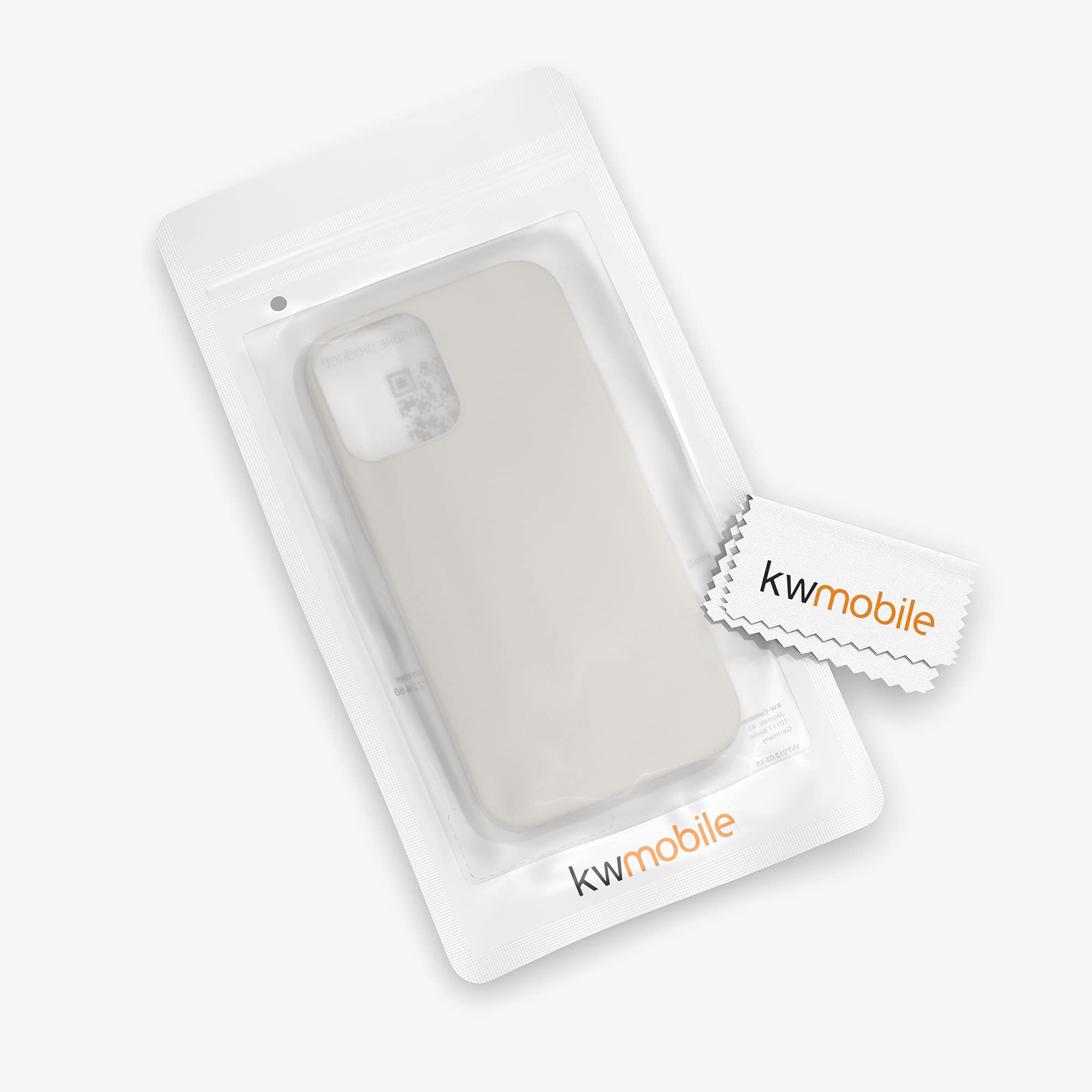 kwmobile TPU Silicone Case for Apple iPhone 12 & iPhone 12 Pro - Soft Matte Beige Phone Cover | Shockproof Protection for Everyday Use & Travel
