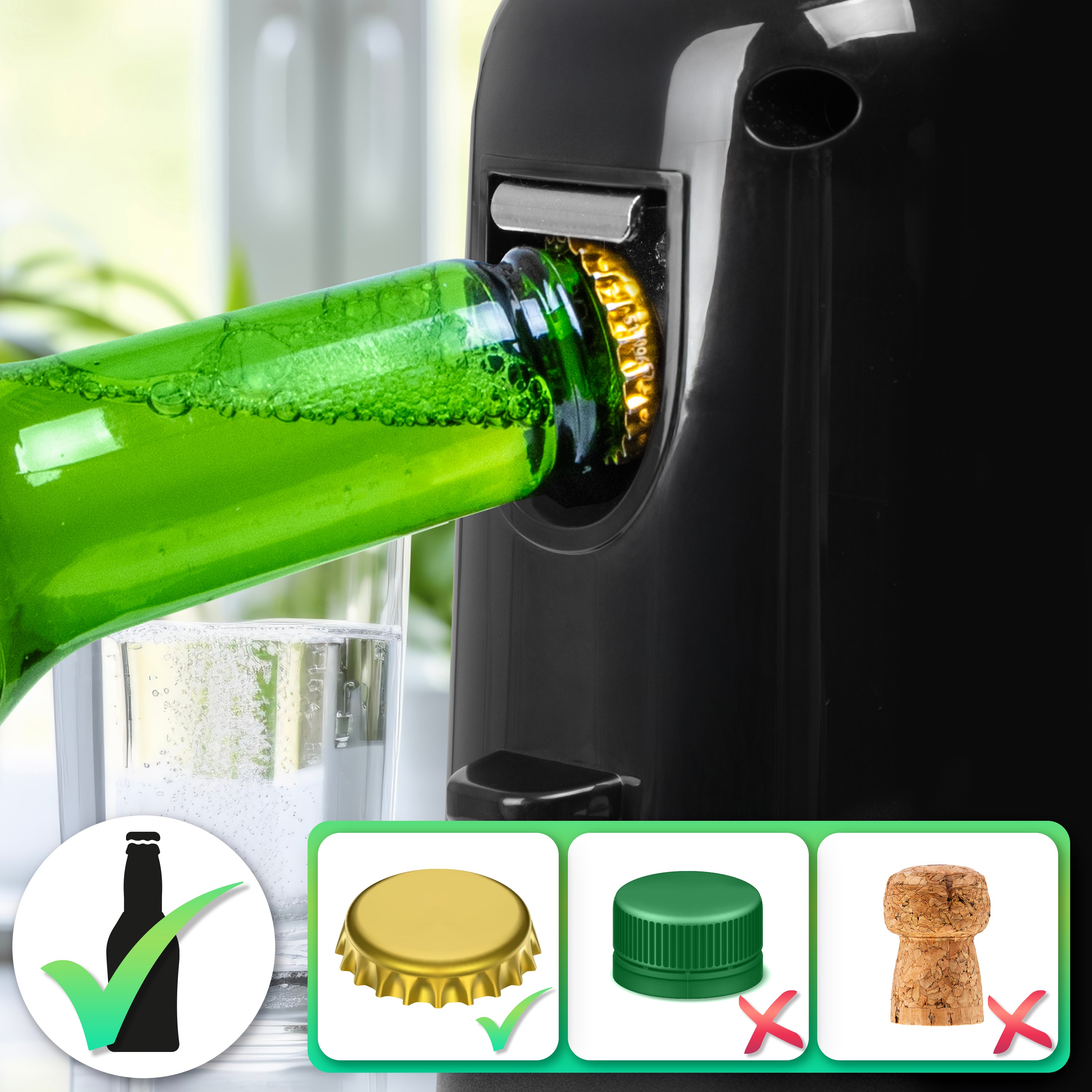 Automatic Electric Can Opener with Knife Sharpener & Bottle Opener - 50W Magnetic One-Touch Operation - Easy to Use for Seniors & Arthritis Sufferers - Perfect for Kitchen, Camping, and Emergency Preparedness
