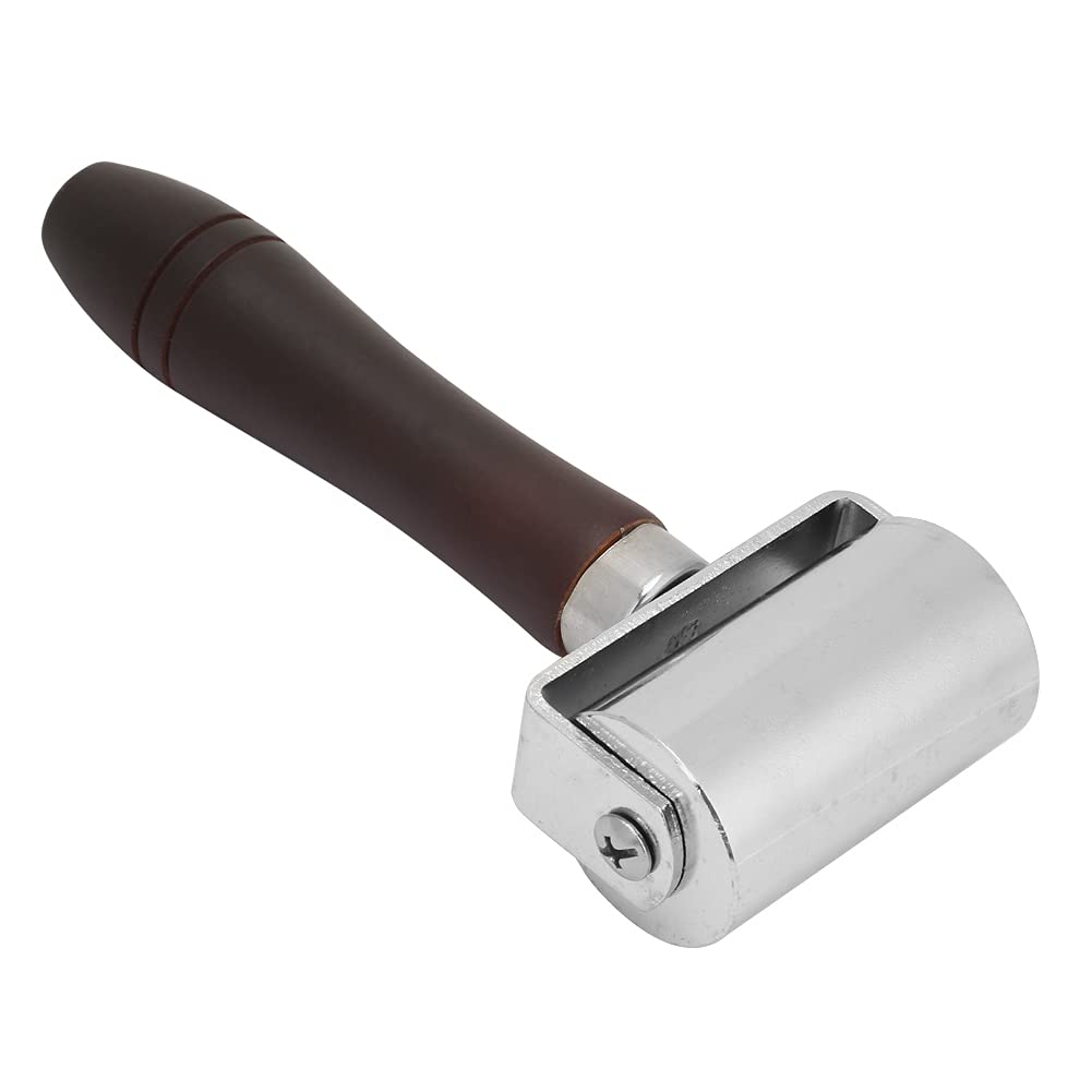 Entatial 60mm Leather Glue Laminating Roller - Professional Heat-Treated Leather Edge Press Roller with Comfortable Grip for DIY Leather Craft, Shoe Repair & Bag Making | Home Leather Processing Tool