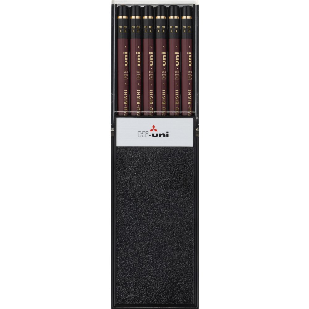 Uni Hi Wooden Pencils HB #2 - 12 Pack - Premium Quality Graphite Writing Pencils for School, Office & Art Sketching - Smooth Writing & Easy Sharpening (Brown)