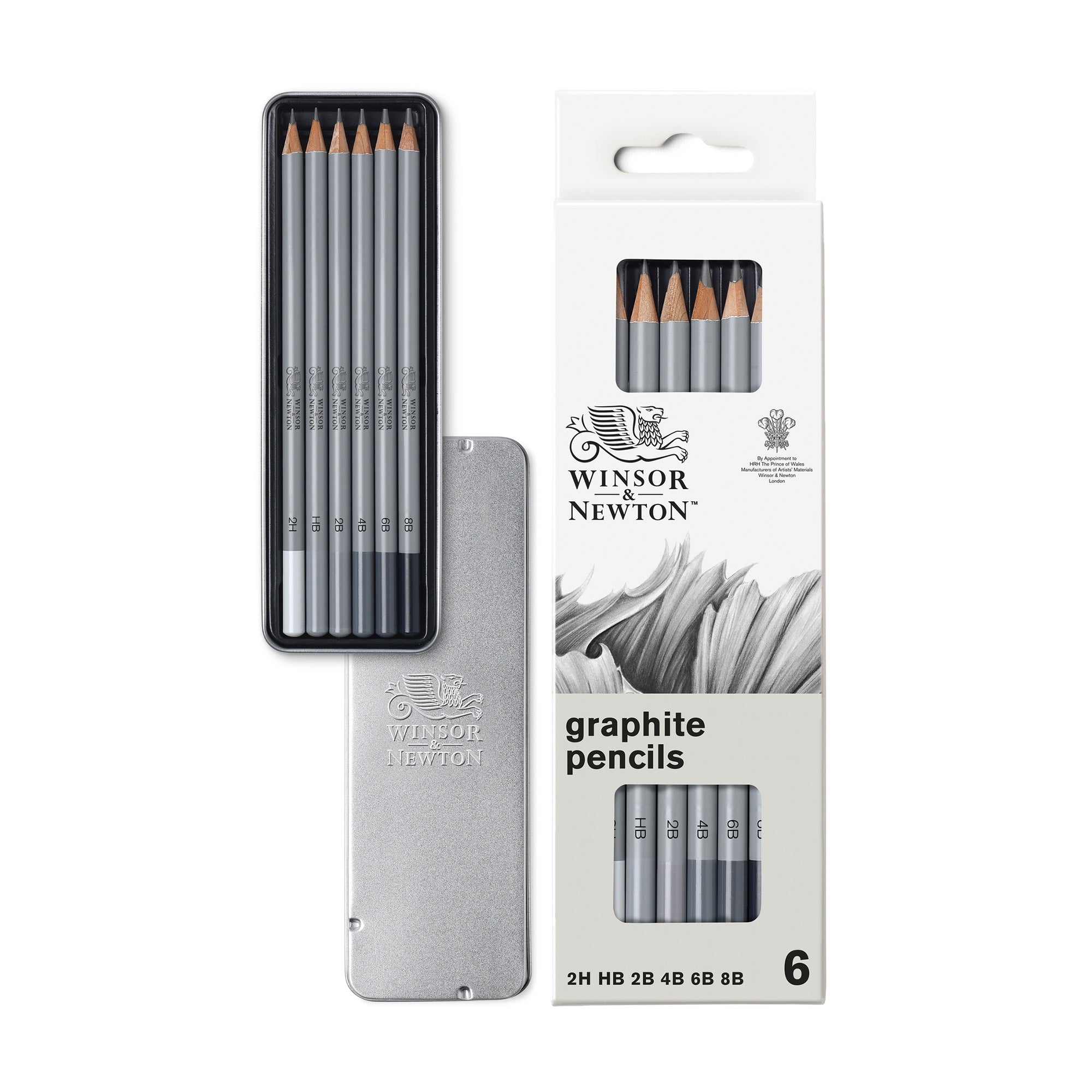 6 Pack Professional Studio Graphite Pencils - HB Drawing Pencils for Artists, Sketching & Shading - Perfect for Art Classes, Portrait Drawing & Creative Projects