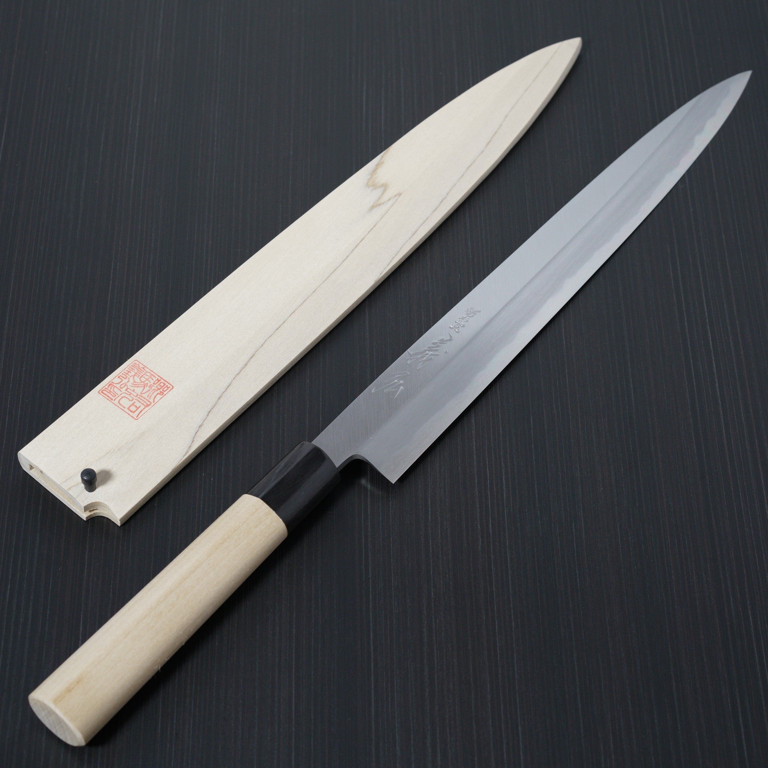 Premium Yoshihiro Jyosaku 300mm Yanagiba Knife - Shirogami Steel #2 Japanese Sashimi Slicer - Perfect for Sushi Chefs & Home Cooking Enthusiasts
