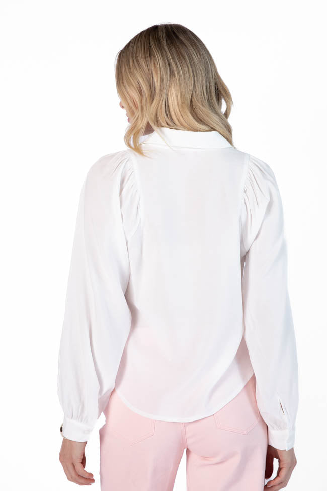 Classic Ivory Button Down Blouse for Women - Timeless Office & Casual Wear - Final Sale