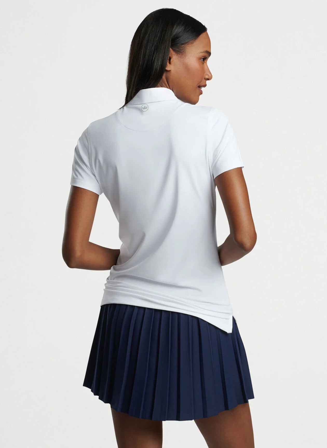 Peter Millar Women's Short Sleeve Button-Down Polo Shirt - Classic White Cotton Golf & Casual Wear for Women