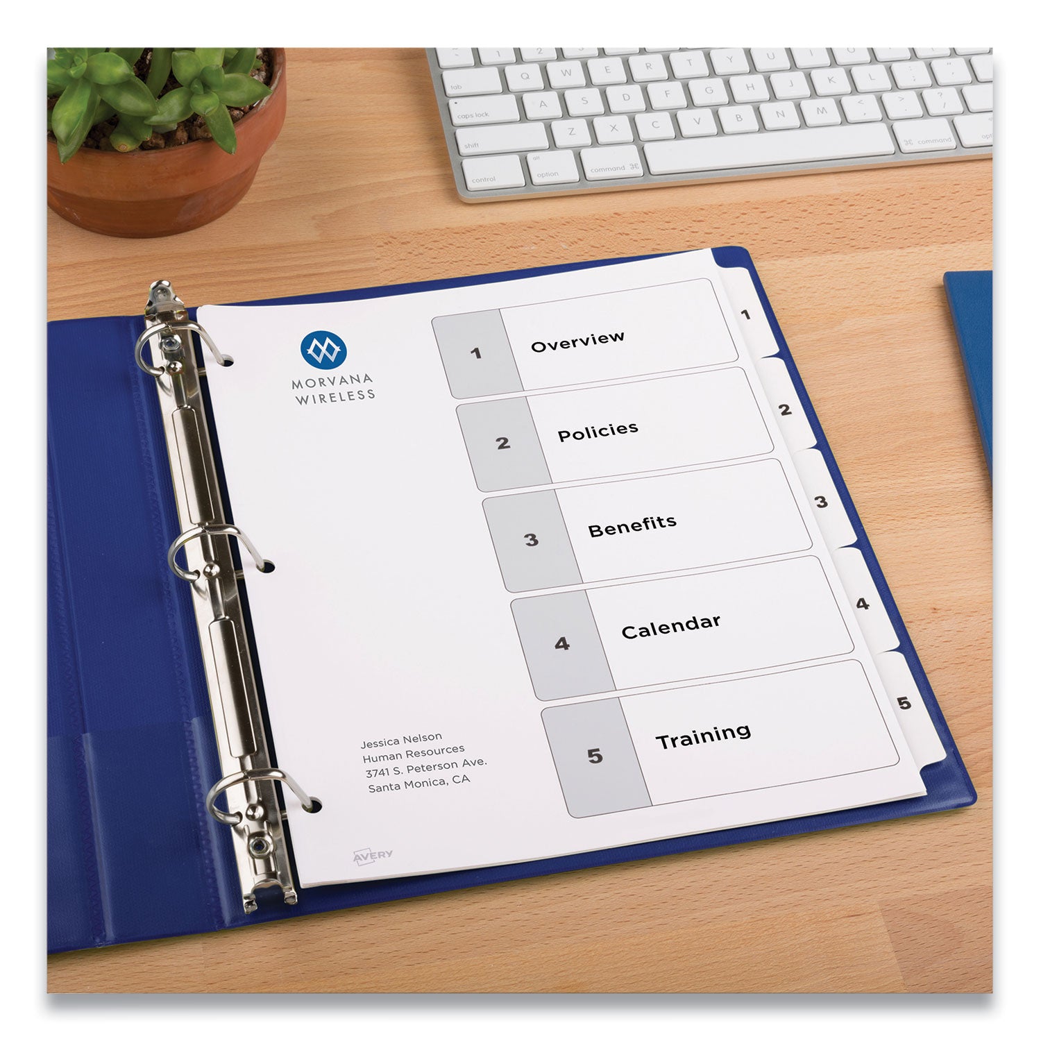 Avery® Customizable Table of Contents Dividers - 5 Tab Index, 1-5, 11 x 8.5 Inches, Black & White, 6 Sets - Perfect for Office Organization, Binders & Document Filing