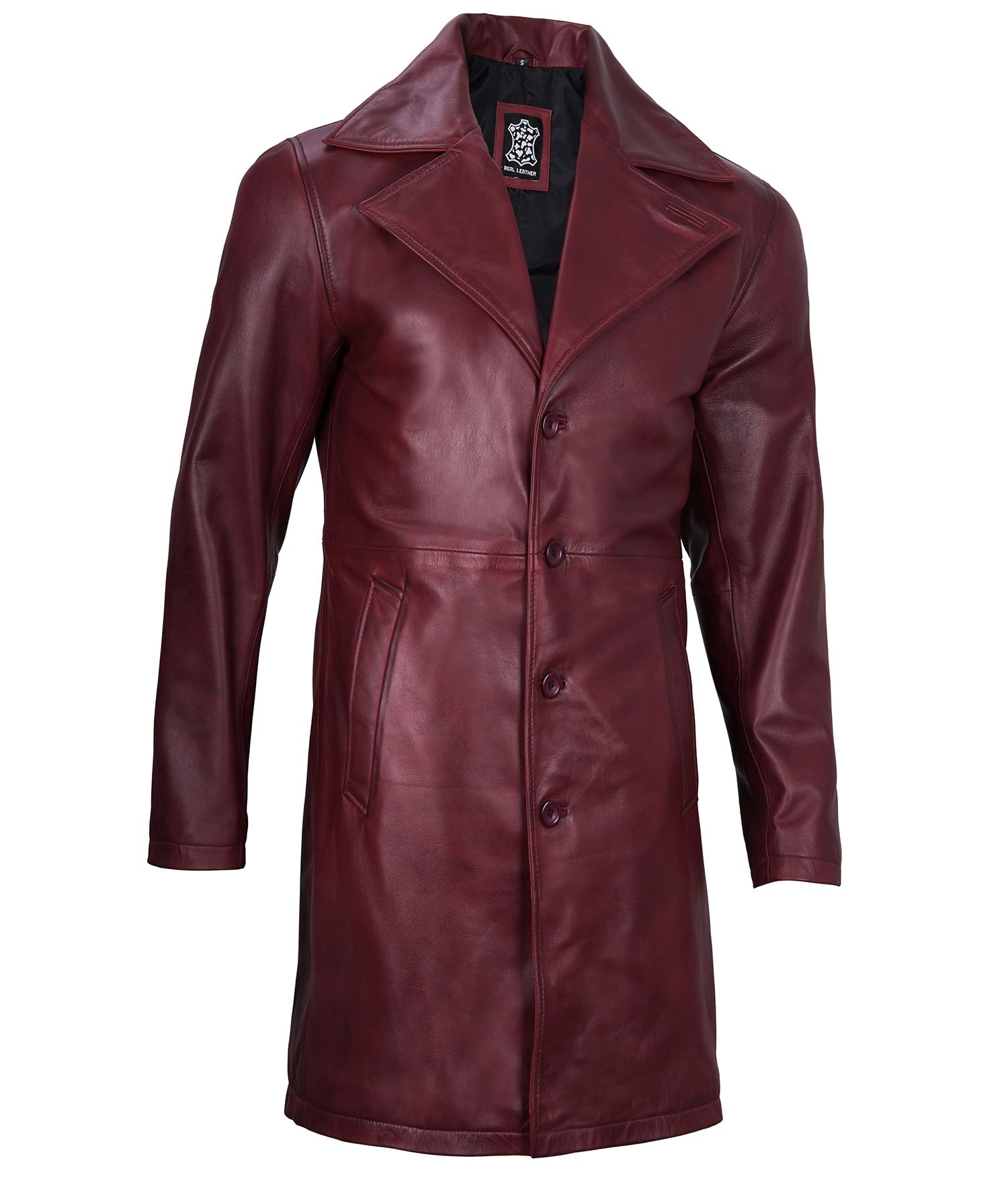 Premium Men's Leather Coat - Stylish Carcoat Design for Winter | Warm & Fashionable Long Leather Jacket for Men | Perfect for Outdoor Activities, Business Meetings & Date Nights