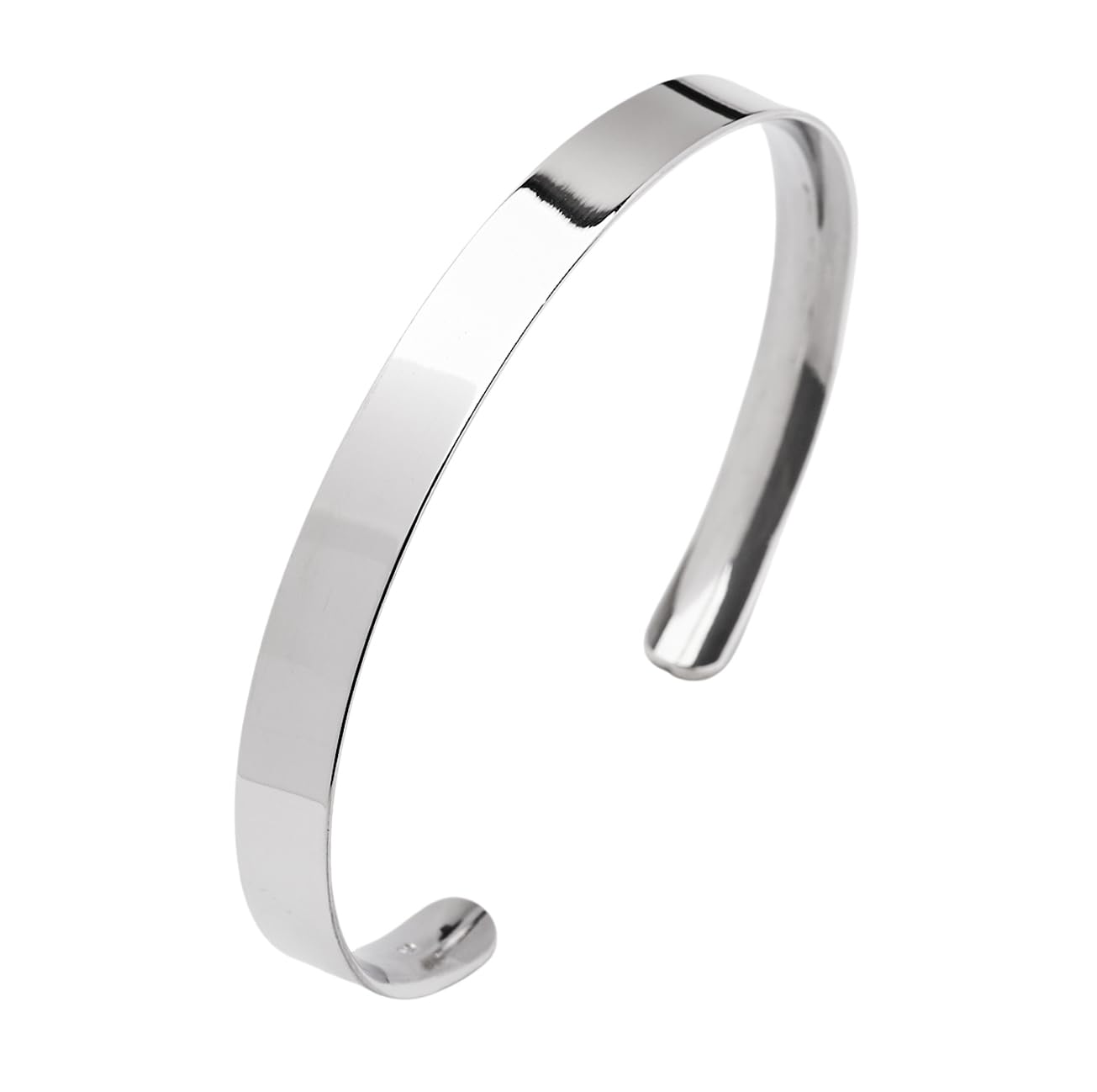 Treasure Bay Men's 925 Sterling Silver Bangle Bracelet - Solid Silver Cuff for Men - Perfect for Gifts, Weddings & Everyday Wear