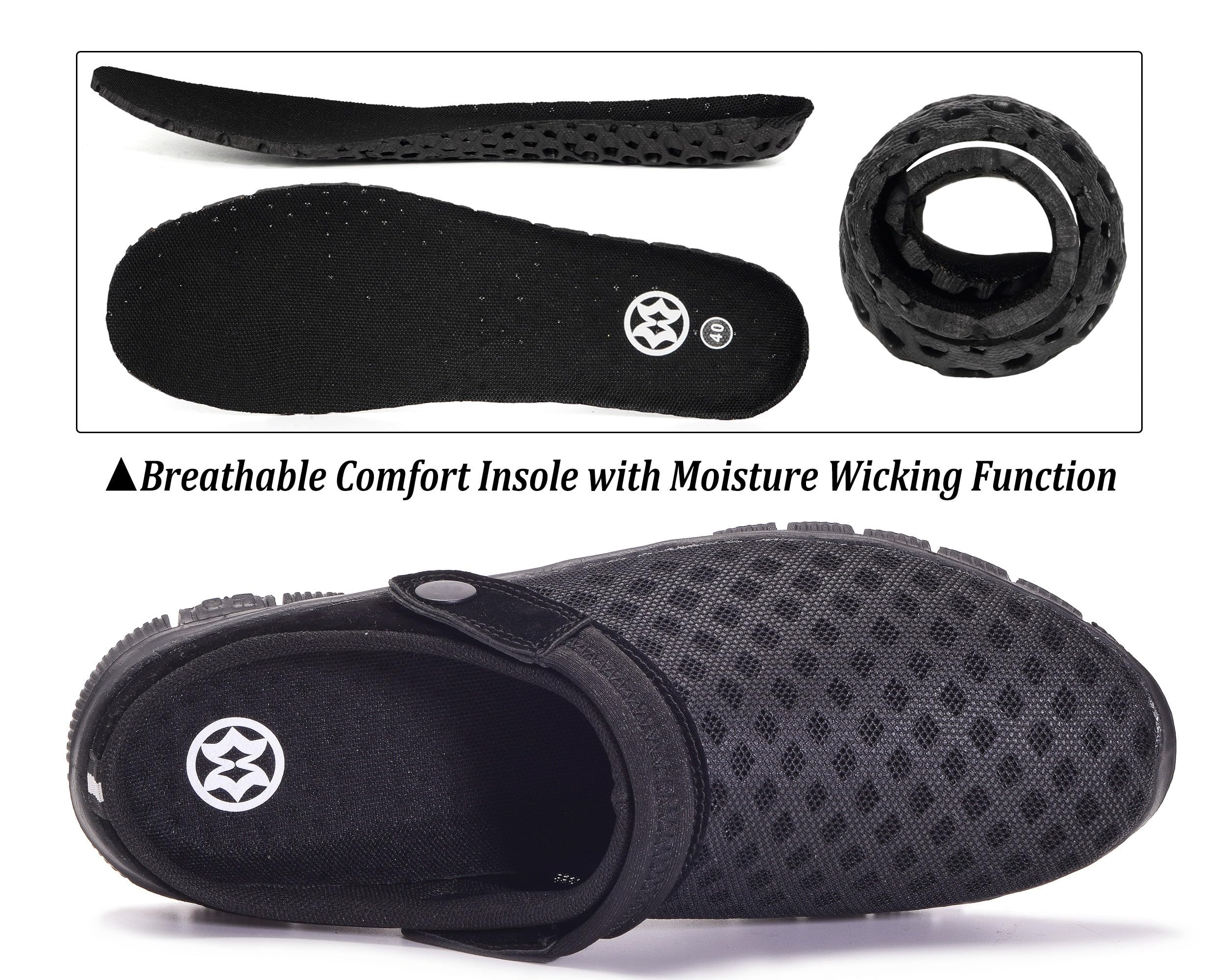 **Hsyooes Unisex Breathable Mesh Garden Clogs - Non-Slip Summer Mules for Men & Women - Perfect for Outdoor, Beach, and Casual Wear**