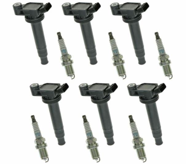 High-Performance Engine Ignition Coil & Spark Plug Kit - 12 Piece Set Compatible with Lexus & Toyota Vehicles - Perfect for Engine Tune-Ups & Performance Upgrades