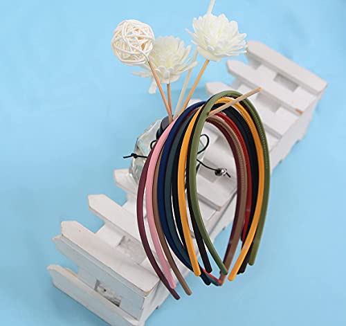 6Pcs Matte & Glossy Hairbands for Women & Girls - Premium Plastic Solid Color Headbands for School, Work & Fashion | HOME13™ Hair Accessories