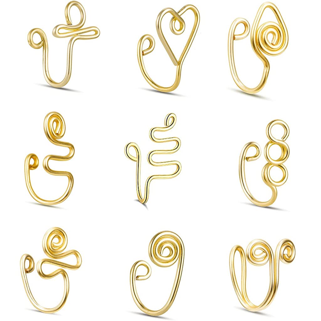 Xdodnev Clip-On Nose Ring Set - Non-Piercing Nose Cuff & Fake Nose Rings for Women | Faux Piercing Jewelry | Perfect for Parties, Cosplay & Everyday Fashion Accessories