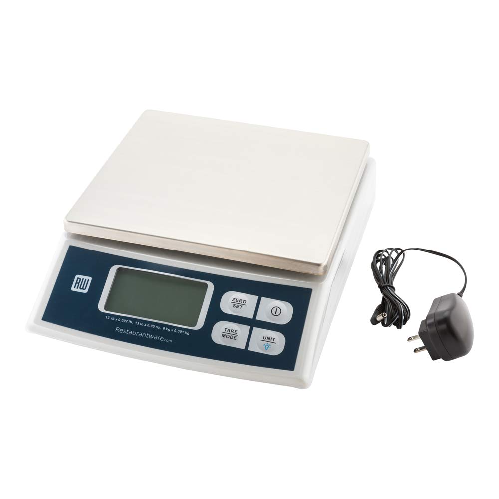 Restaurantware Met Lux 13 lb Digital Portion Control Food Scale - Stainless Steel Kitchen Scale with LCD Display, 4 Weighing Units for Precise Cooking & Baking | Perfect for Meal Prep, Portion Control, and Home Kitchen Use