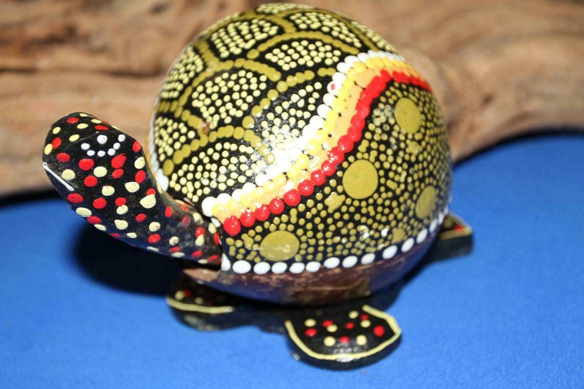 2 Pack Handmade Boho Beach Turtle Decor - Dot Painted Caribbean Style Bobbing Head Figurines for Home, Office & Vacation House Decor - Perfect for Coastal, Tropical and Nautical Themed Rooms