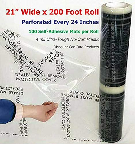 Car Carpet Protection Film Complete Starter Kit - 600ft Roll with Wall/Floor Mount Dispenser & Applicator Board | DIY Car Interior Protection for Moving, Construction & Home Renovation